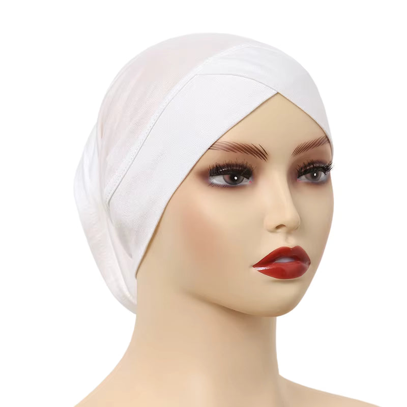 crossed underscarf in pearl white