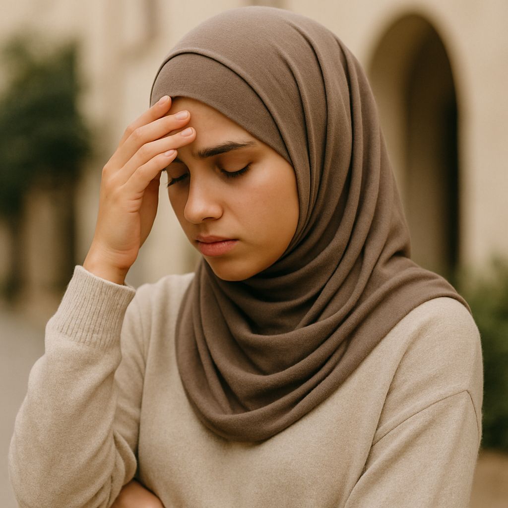 Hijabi met kopzorgen