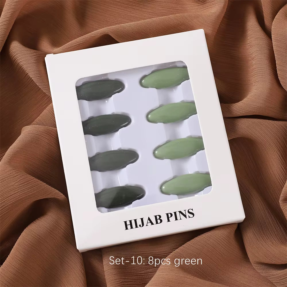 Hijab pins green and grey